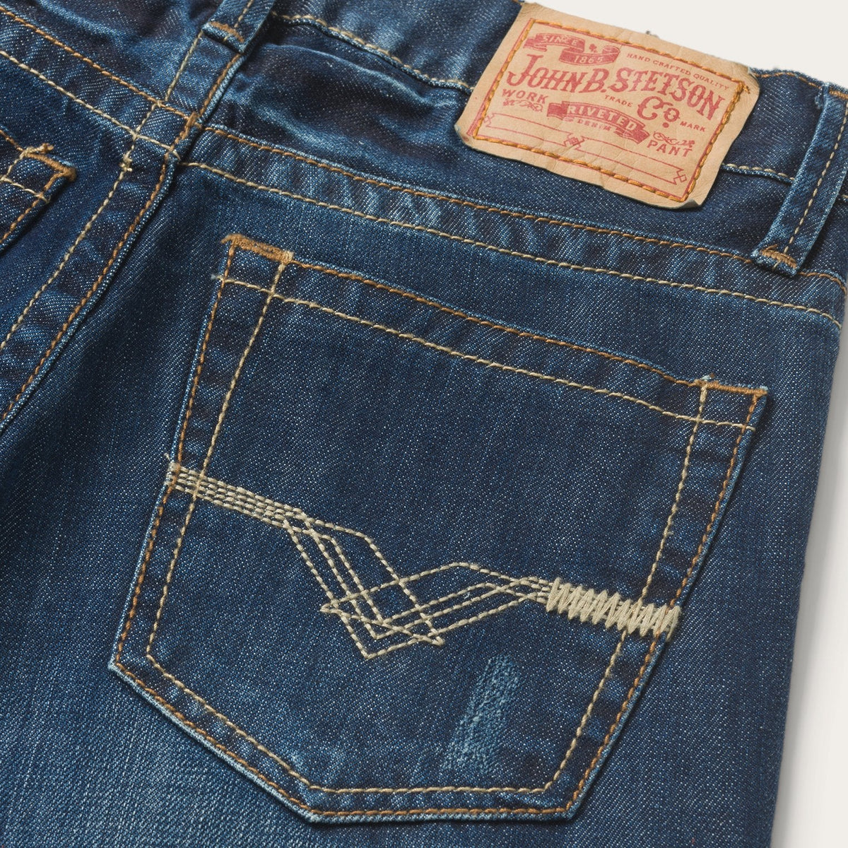 1312 Fit Jeans With Back Pocket Detail Medium Blue - Stetson