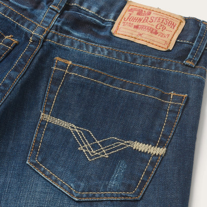 1312 Fit Jeans With Back Pocket Detail Medium Blue - Stetson