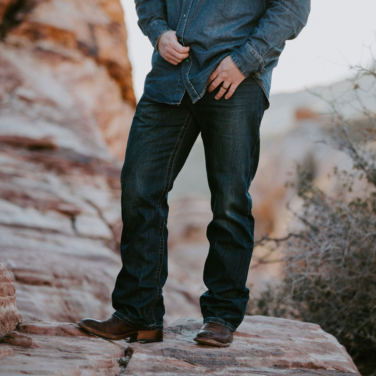 1312 Fit Jeans With Back Pocket Detail Dark Blue - Stetson