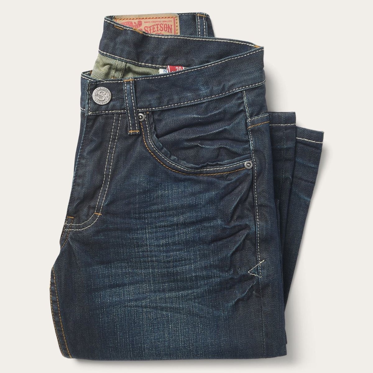 1312 Fit Jeans With Back Pocket Detail Dark Blue - Stetson