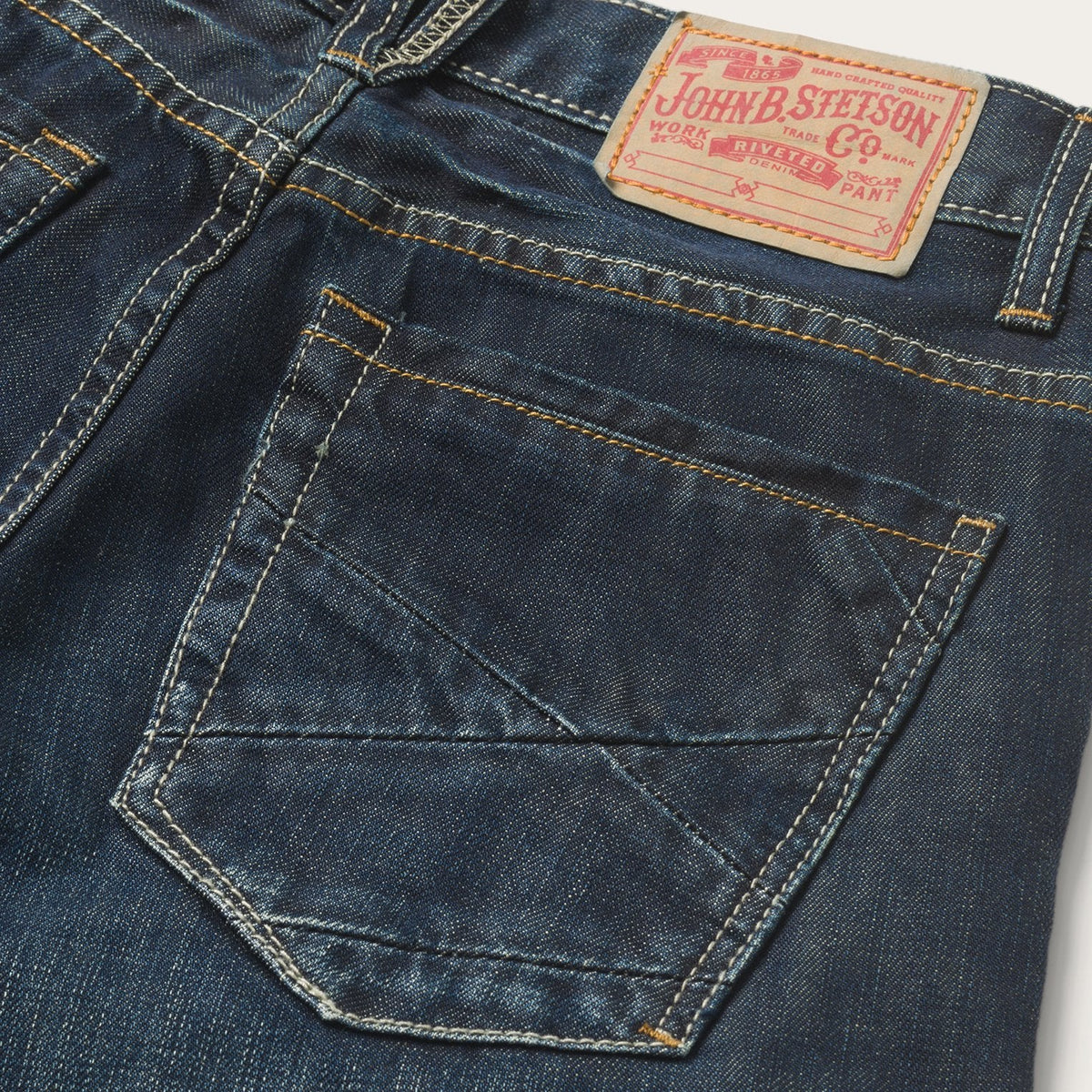 1312 Fit Jeans With Back Pocket Detail Dark Blue - Stetson