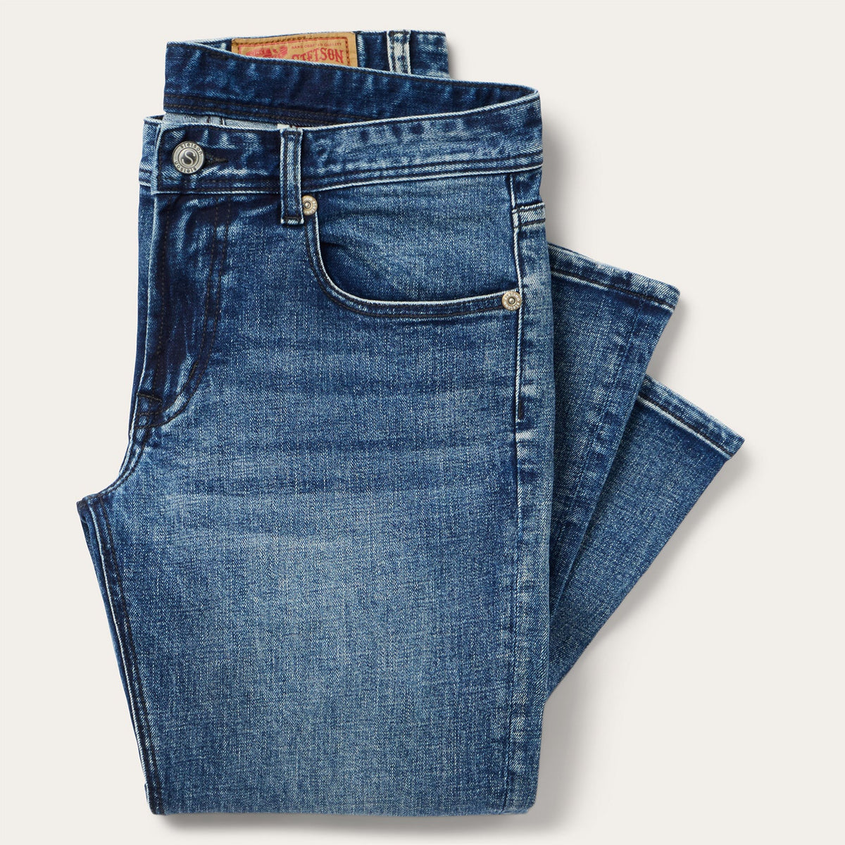 1015 Rocker Fit with Stretch Jeans Medium Wash Distressed - Stetson