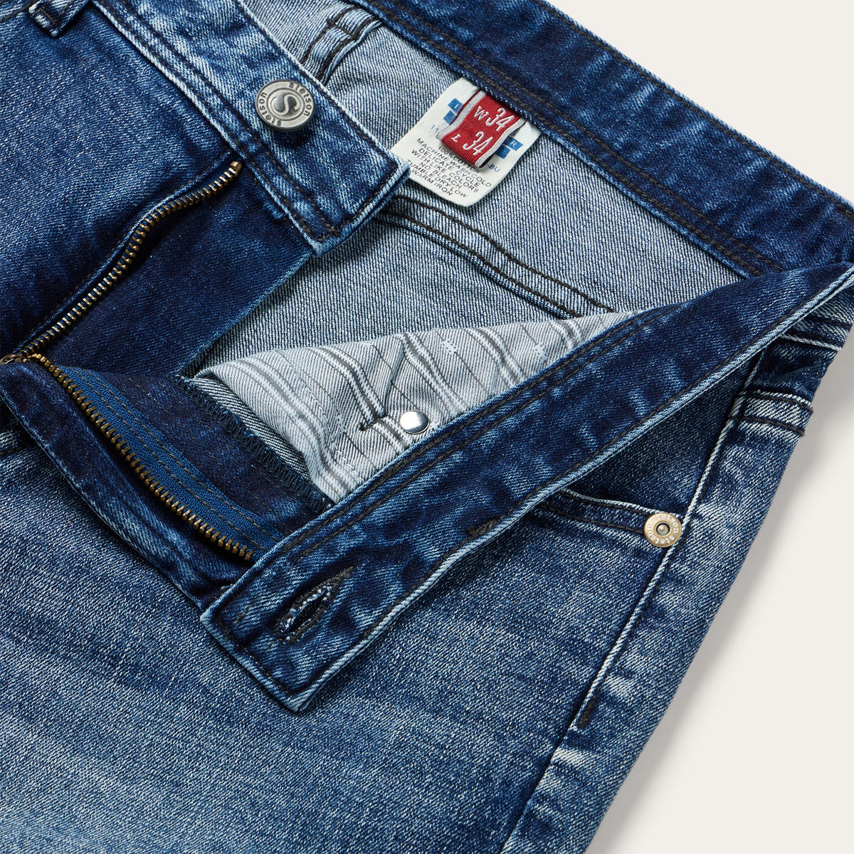 1015 Rocker Fit with Stretch Jeans Medium Wash Distressed - Stetson