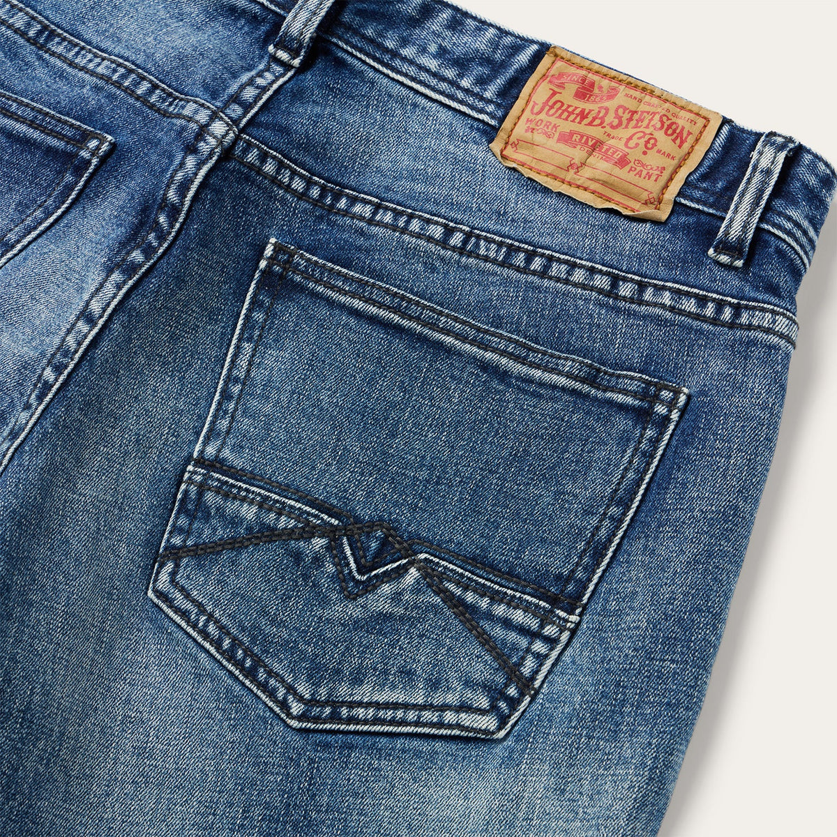 1015 Rocker Fit with Stretch Jeans Medium Wash Distressed - Stetson