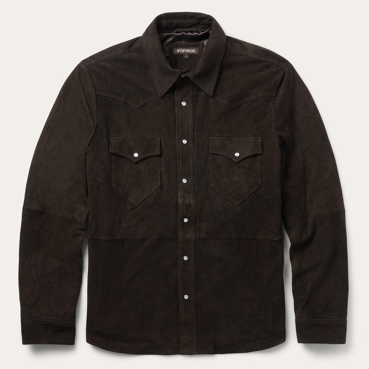 Suede Shirt Jacket Brown - Stetson