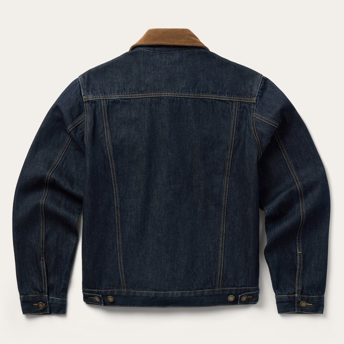 Suede Collar Raw Denim Jacket Blue - Stetson