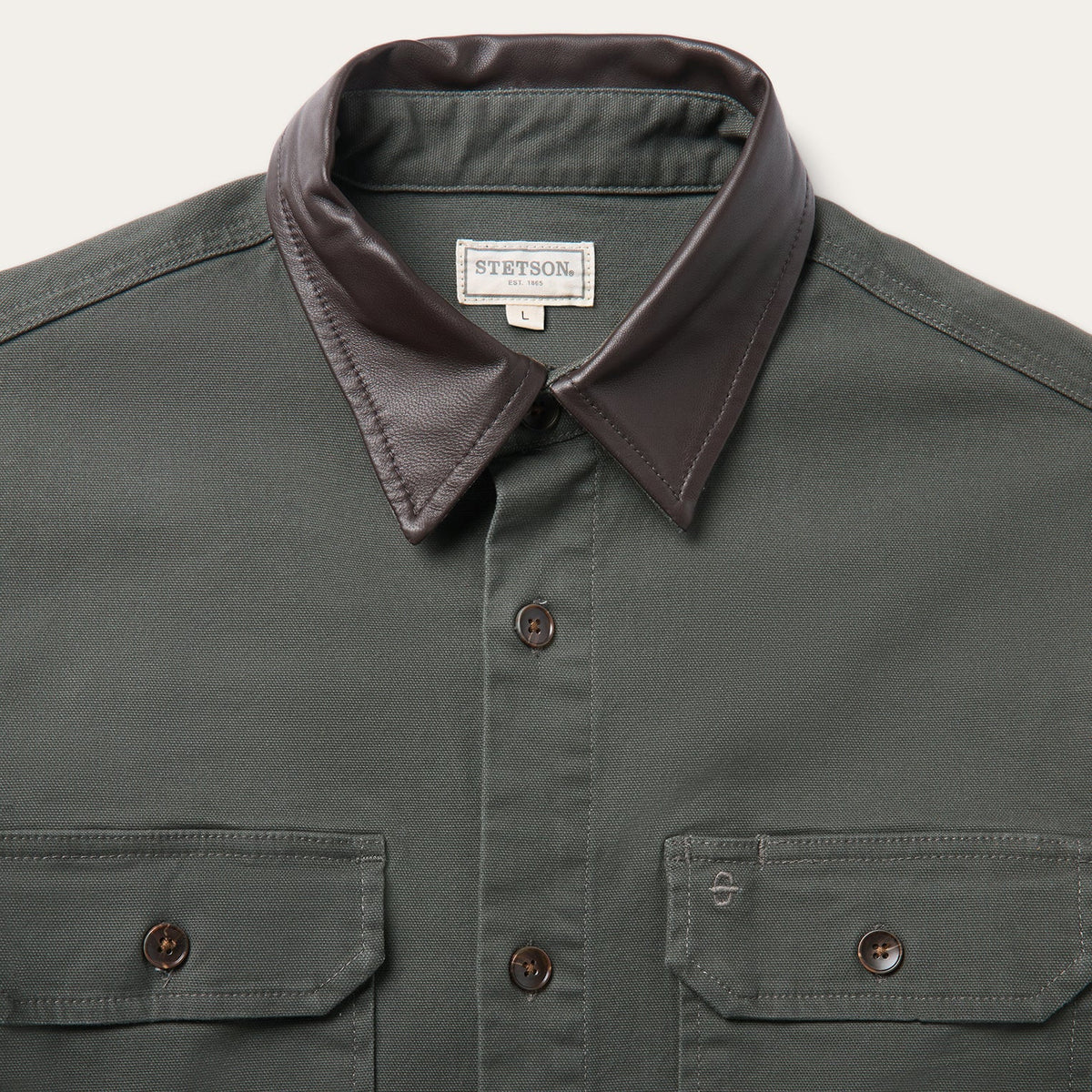 Stretch Canvas Jacket Green - Stetson