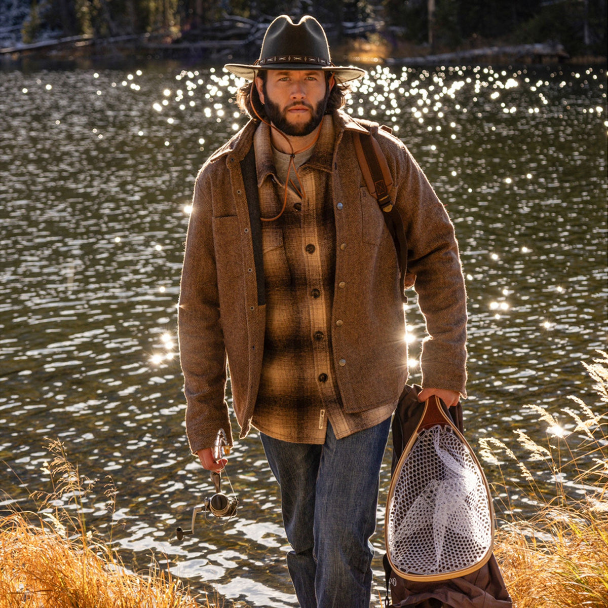 Herringbone Shirt Jacket Brown - Stetson