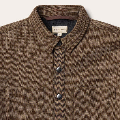 Herringbone Shirt Jacket Brown - Stetson
