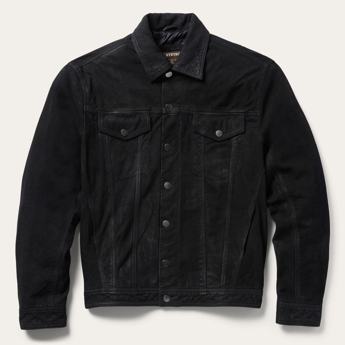 Leather Jean Jacket Black - Stetson