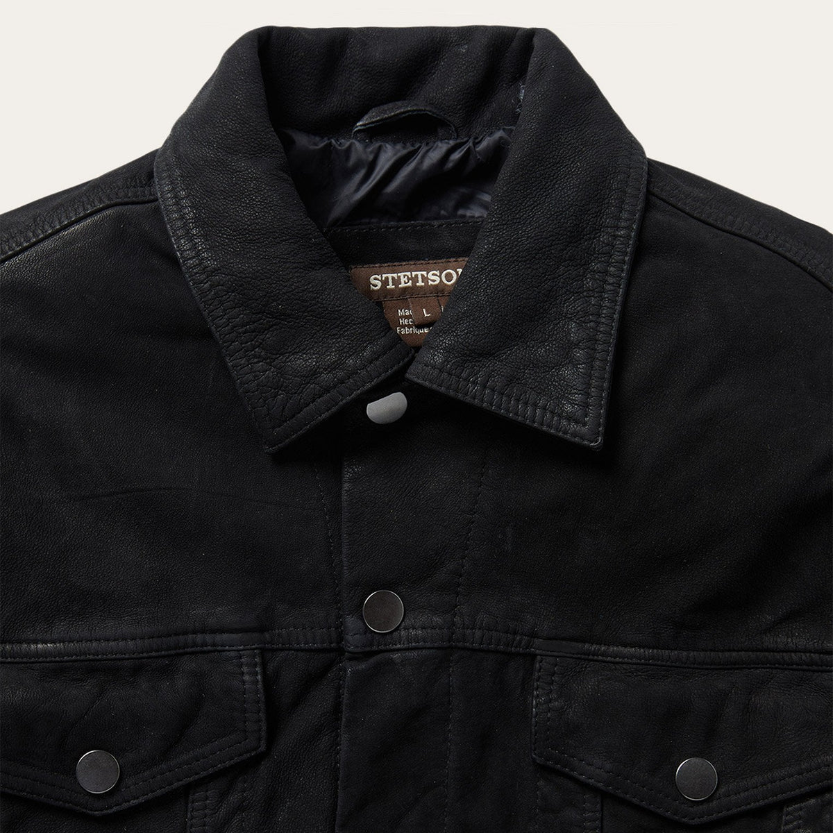 Leather Jean Jacket Black - Stetson
