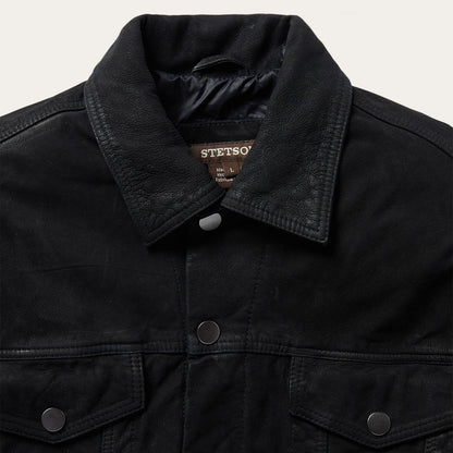 Leather Jean Jacket Black - Stetson