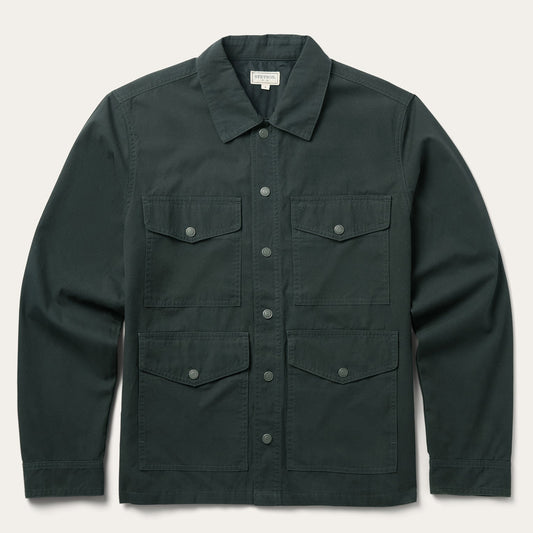 Waxed Canvas Shirt Jacket Green - Stetson