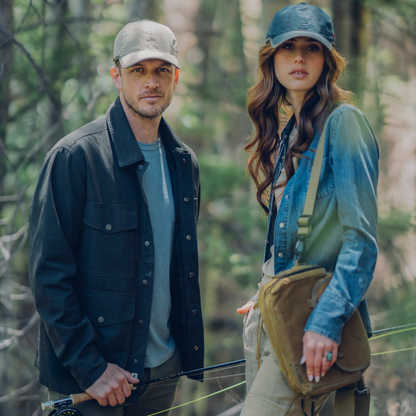 Waxed Canvas Shirt Jacket Green - Stetson