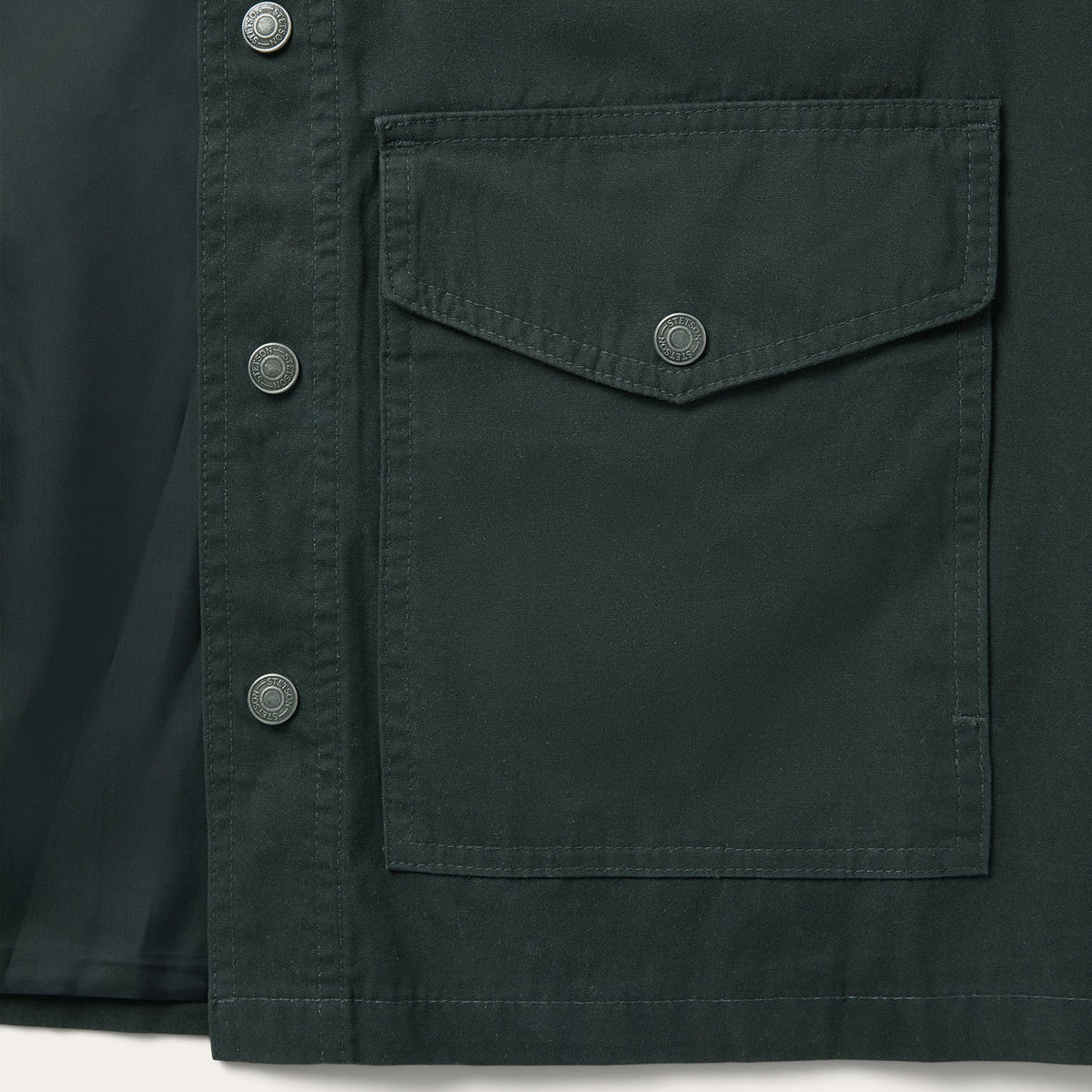 Waxed Canvas Shirt Jacket Green - Stetson