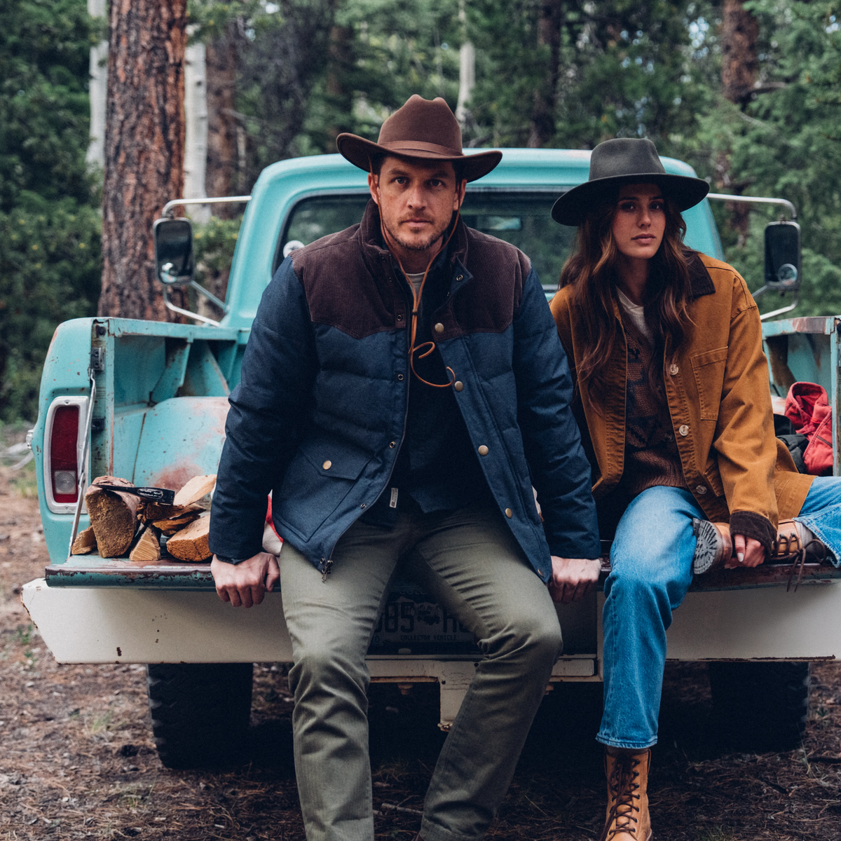 Western Down Fill Jacket Blue - Stetson