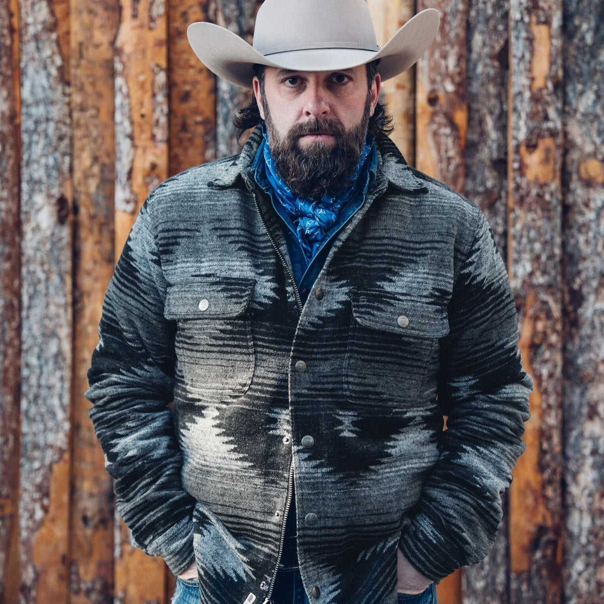 Southwestern Flannel Jacket Black - Stetson