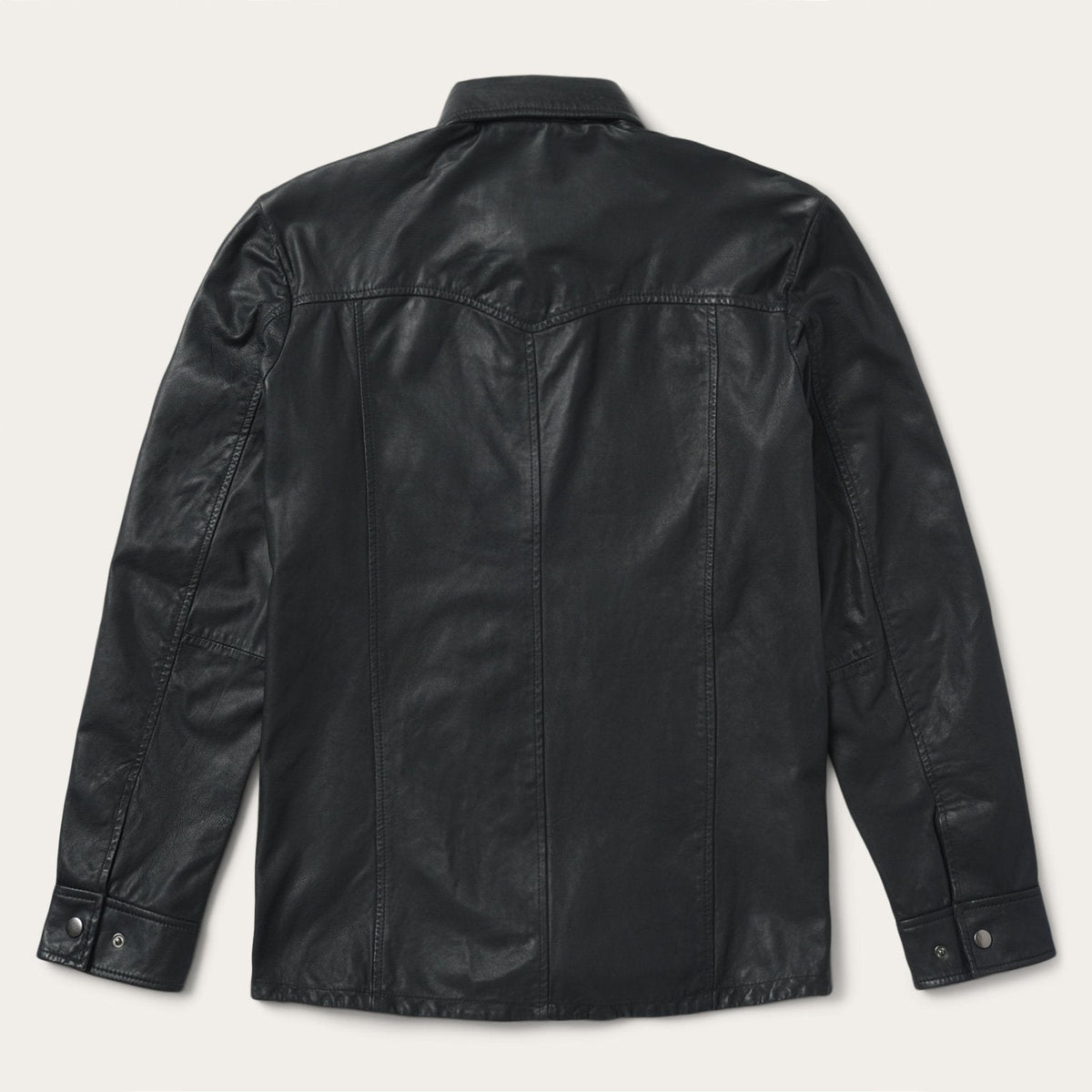 Leather Western Shirt Jacket Black - Stetson