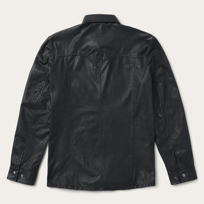 Leather Western Shirt Jacket Black - Stetson