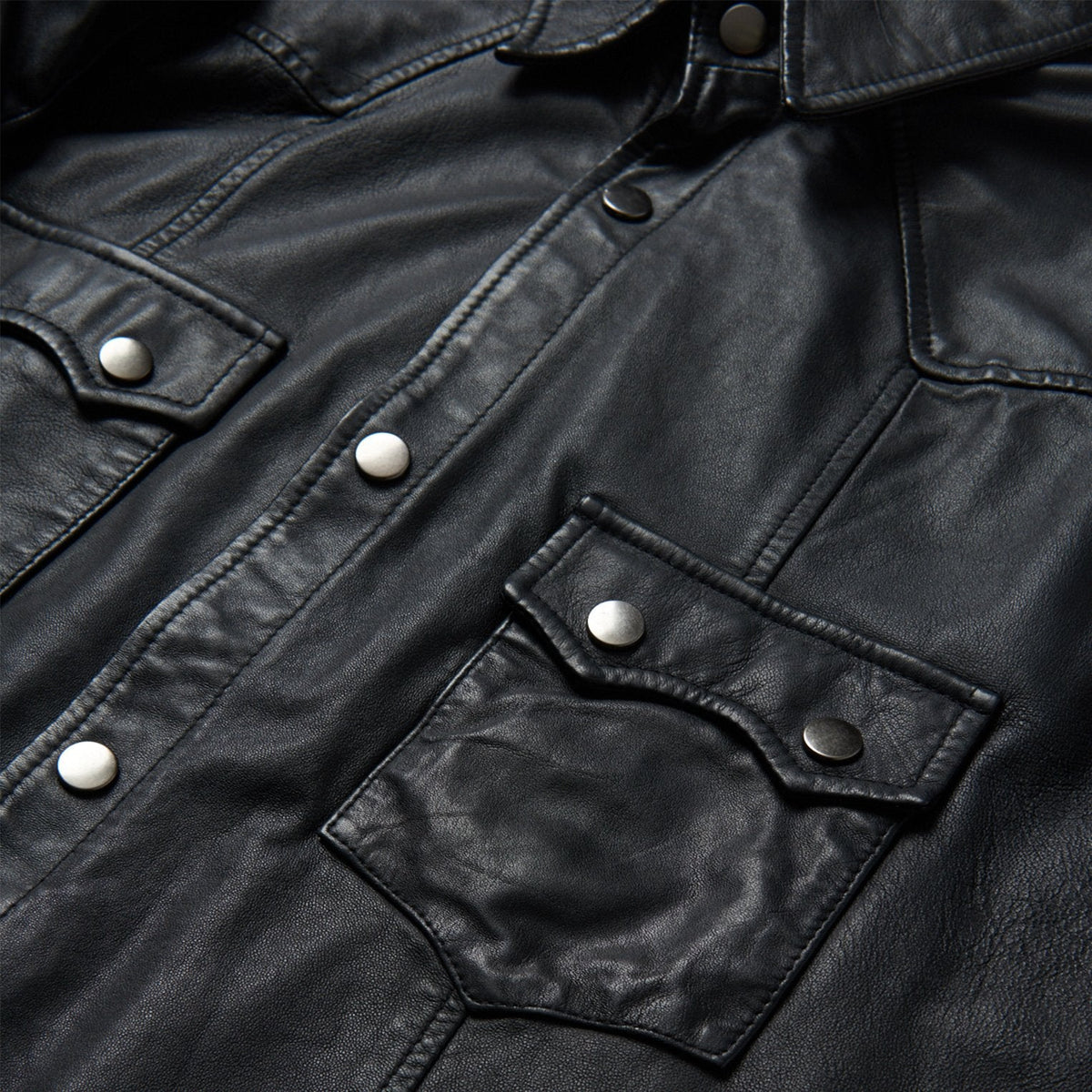 Leather Western Shirt Jacket Black - Stetson