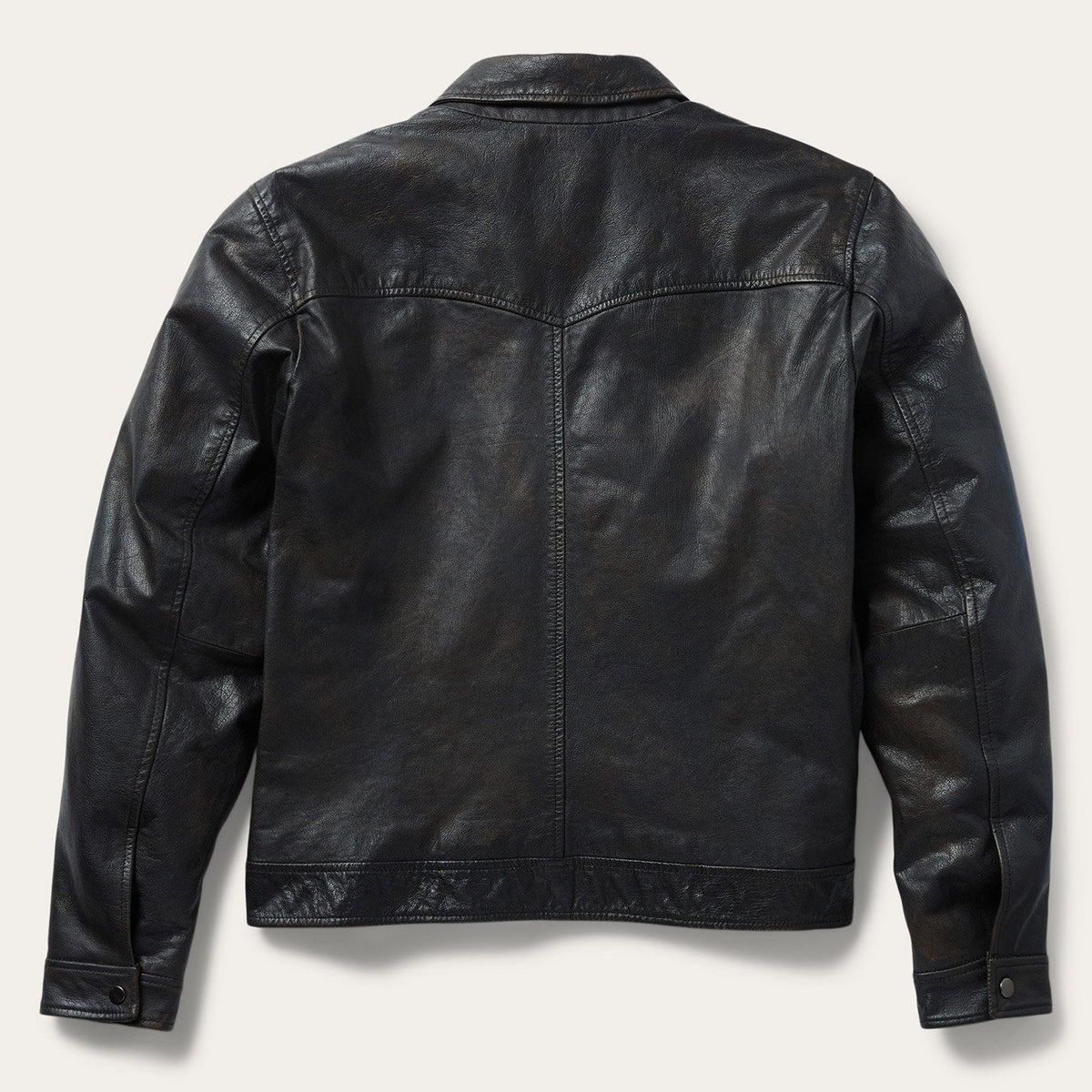 Snap Front Leather Jacket Brown - Stetson