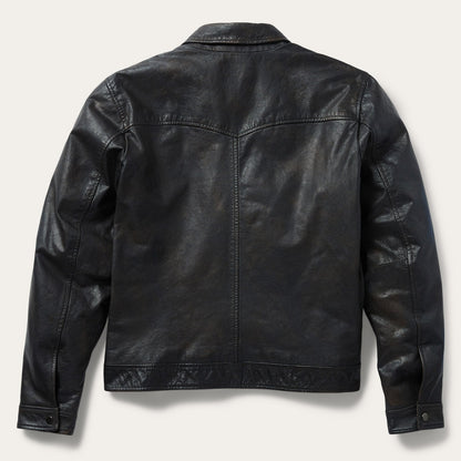Snap Front Leather Jacket Brown - Stetson