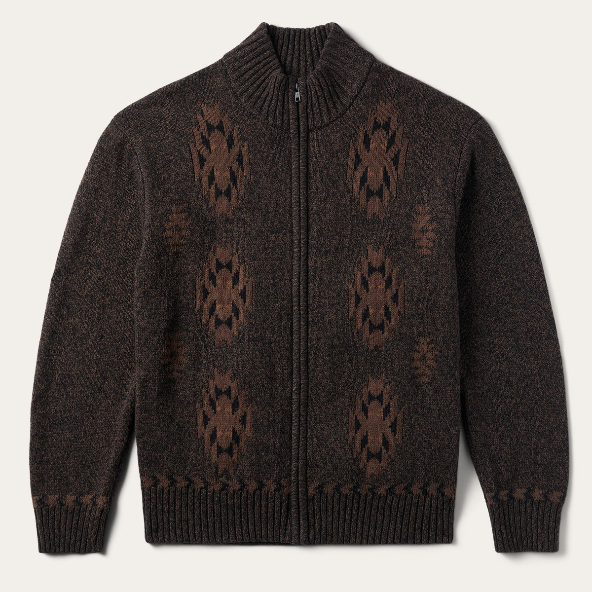 Vertical Aztec Cardigan Brown - Stetson