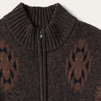 Vertical Aztec Cardigan Brown - Stetson