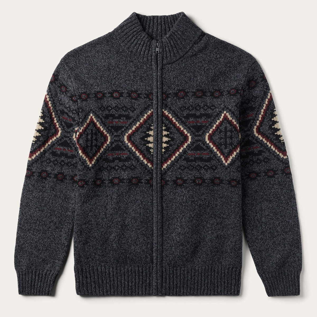 Horizontal Aztec Cardigan Grey - Stetson