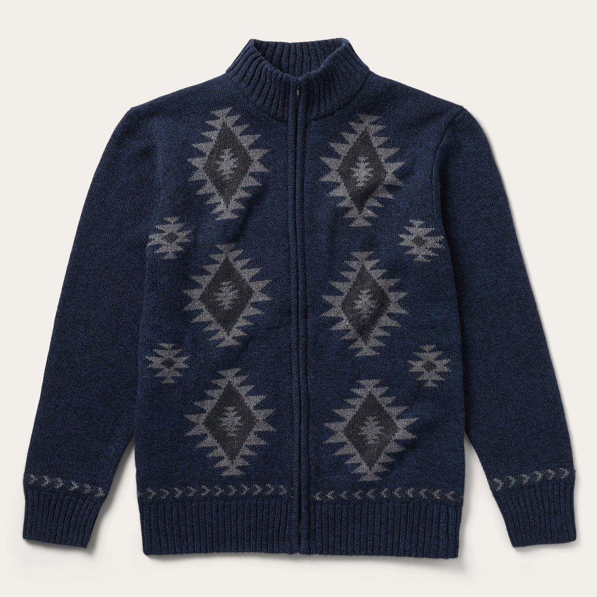 Navy Aztec Cardigan Blue - Stetson