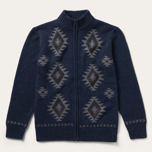 Navy Aztec Cardigan Blue - Stetson
