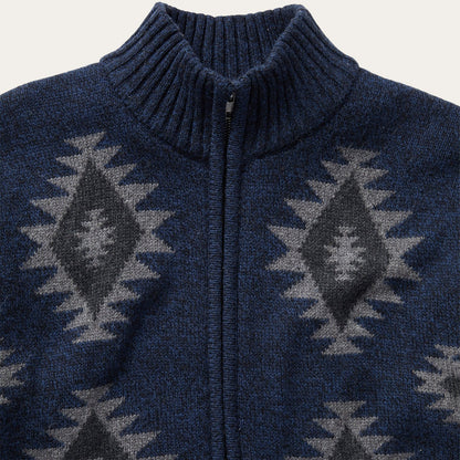 Navy Aztec Cardigan Blue - Stetson