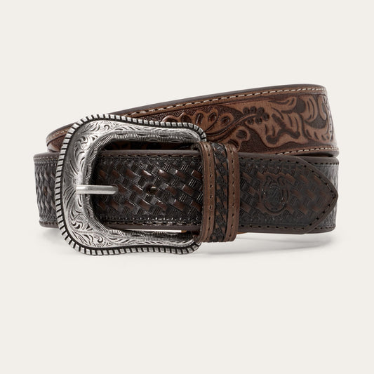 Tommy Bahama x Stetson Tooled Leather Belt Brown - Stetson