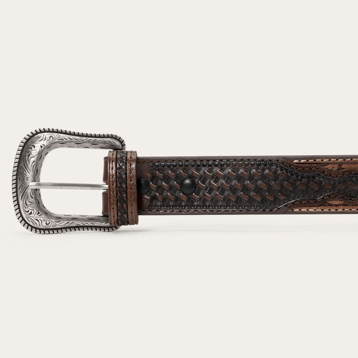 Tommy Bahama x Stetson Tooled Leather Belt Brown - Stetson