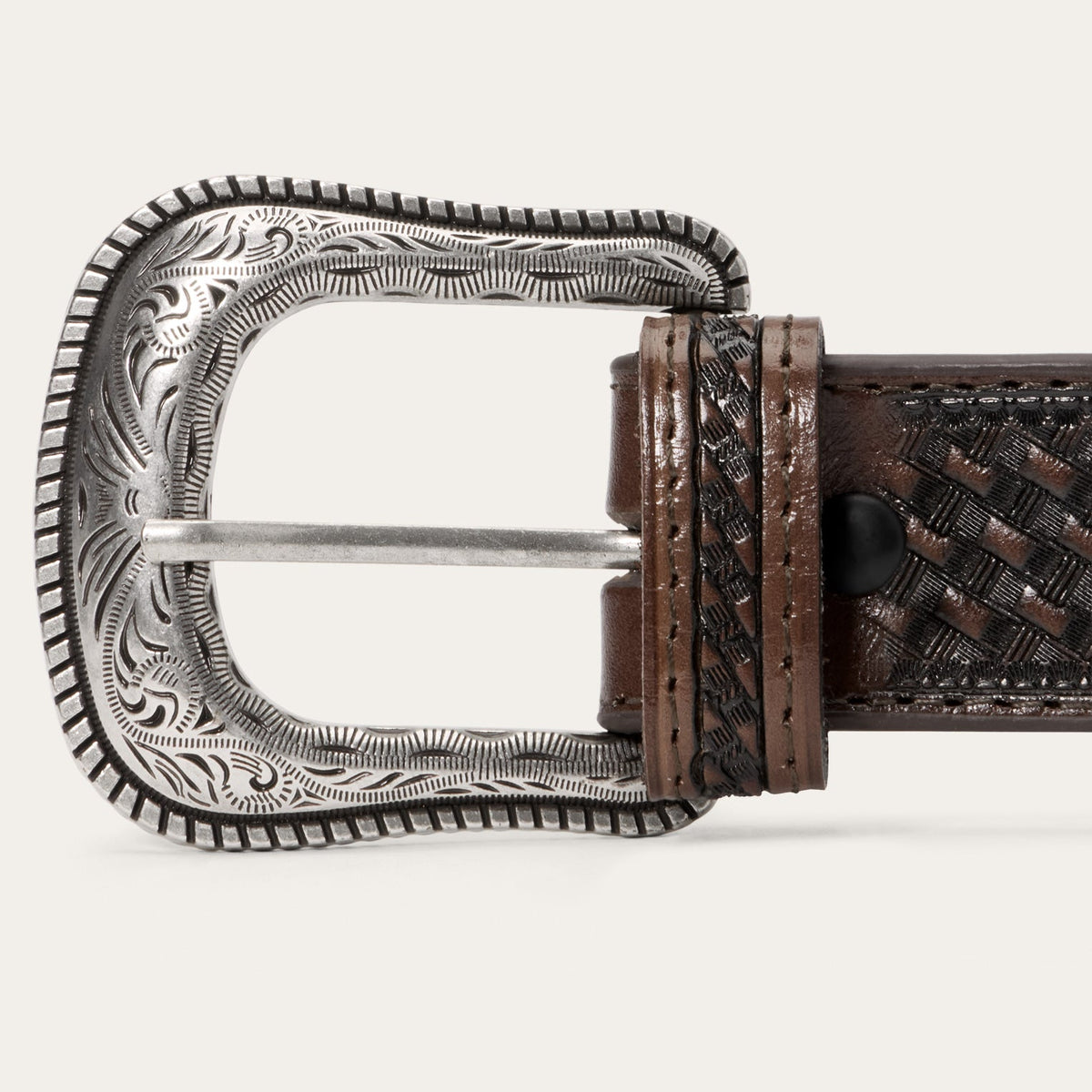 Tommy Bahama x Stetson Tooled Leather Belt Brown - Stetson