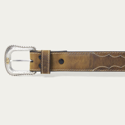 Contrast Stitch Western Tab Belt Tobacco - Stetson