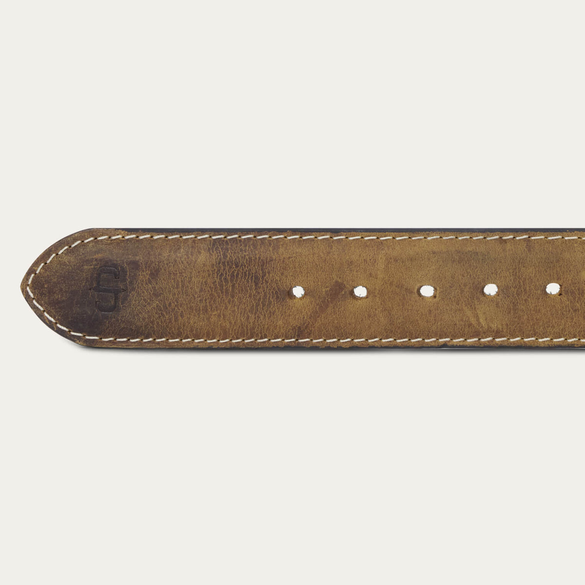 Contrast Stitch Western Tab Belt Tobacco - Stetson