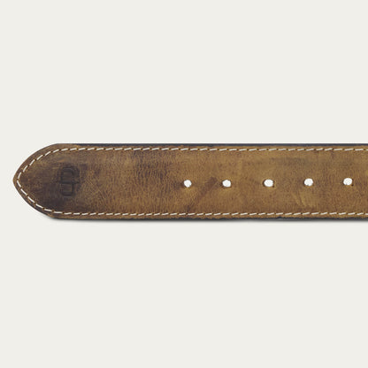 Contrast Stitch Western Tab Belt Tobacco - Stetson