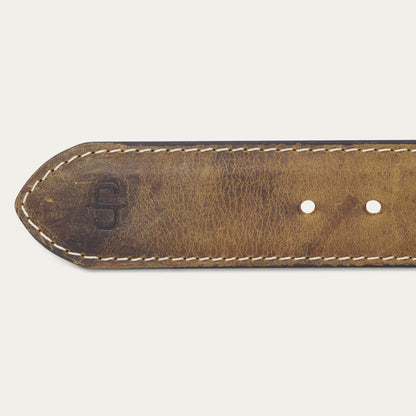 Contrast Stitch Western Tab Belt Tobacco - Stetson