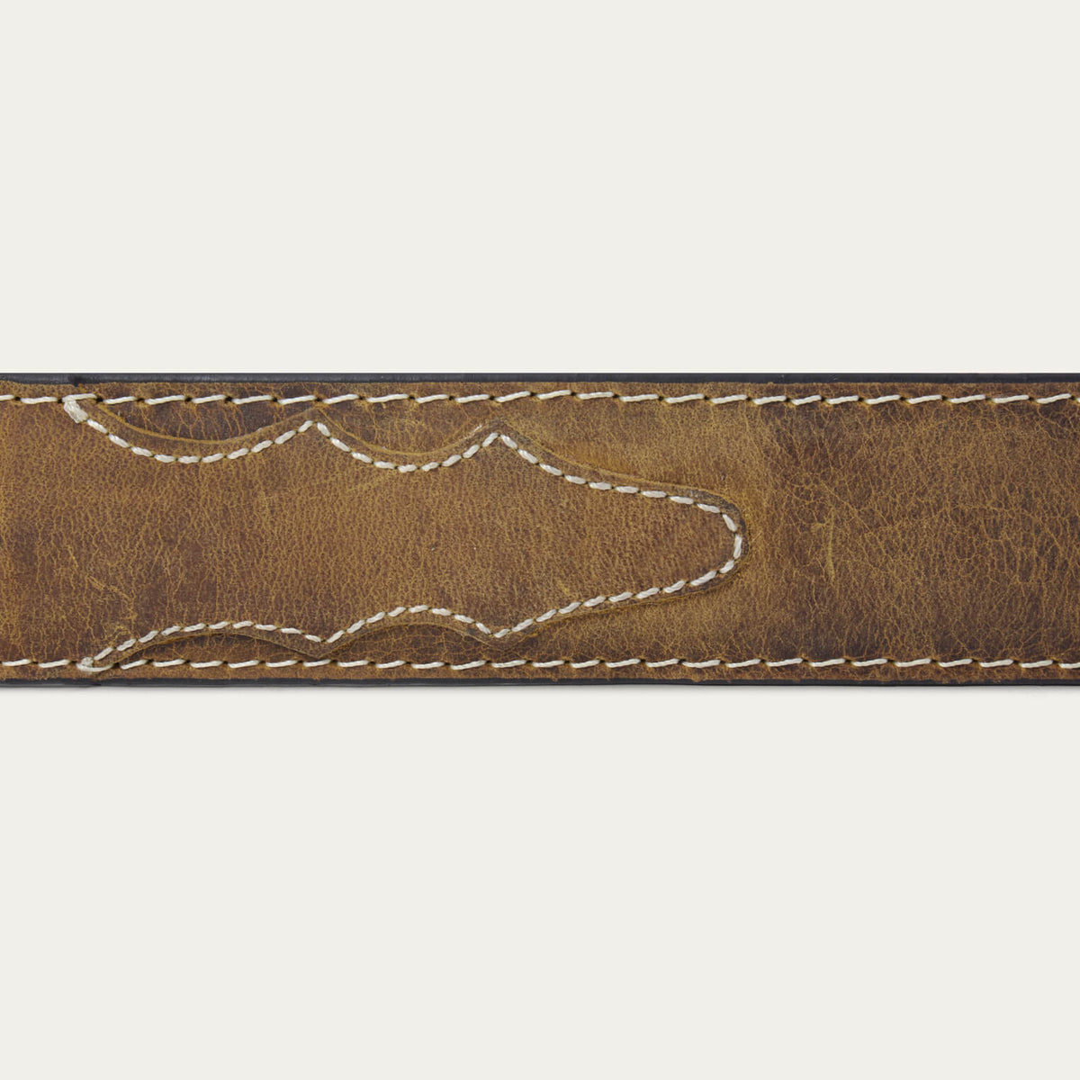 Contrast Stitch Western Tab Belt Tobacco - Stetson