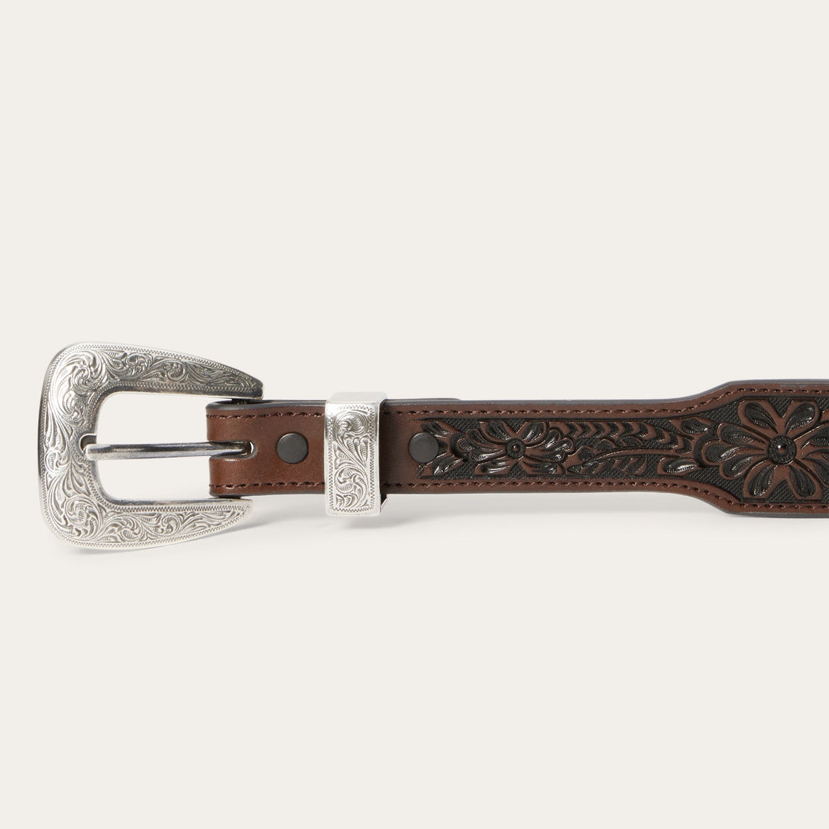 Croco Print Tooled Tapered Belt Brown/Cognac - Stetson