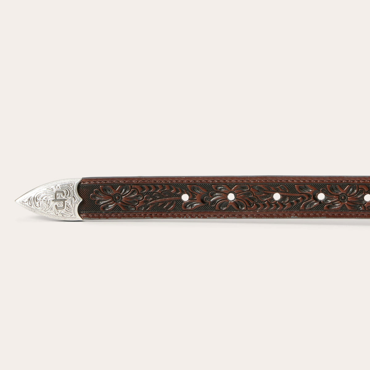 Croco Print Tooled Tapered Belt Brown/Cognac - Stetson