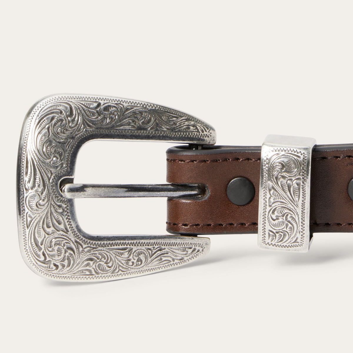 Croco Print Tooled Tapered Belt Brown/Cognac - Stetson
