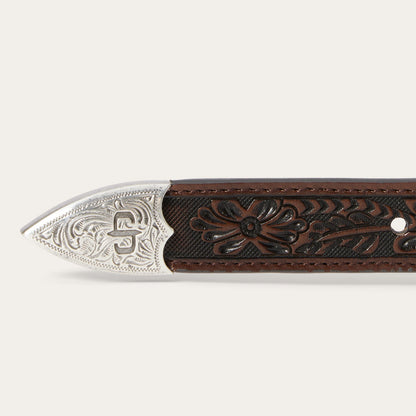 Croco Print Tooled Tapered Belt Brown/Cognac - Stetson