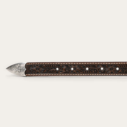 Tooled Tapered Belt Brown/Sand - Stetson