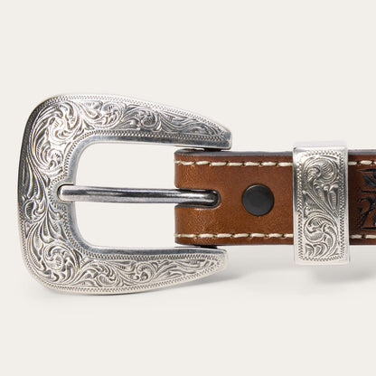 Tooled Tapered Belt Brown/Sand - Stetson