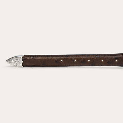 Ostrich Tapered Belt Mocha Brown - Stetson