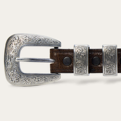 Ostrich Tapered Belt Mocha Brown - Stetson