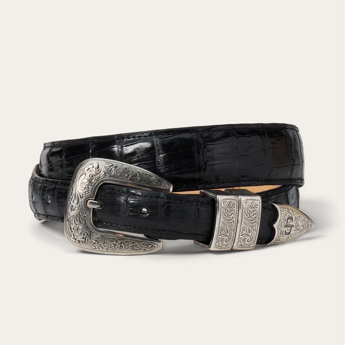 Caiman Tapered Belt Black Classic - Stetson