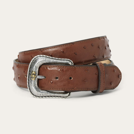 Ostrich Western Tab Belt Kango Cognac - Stetson